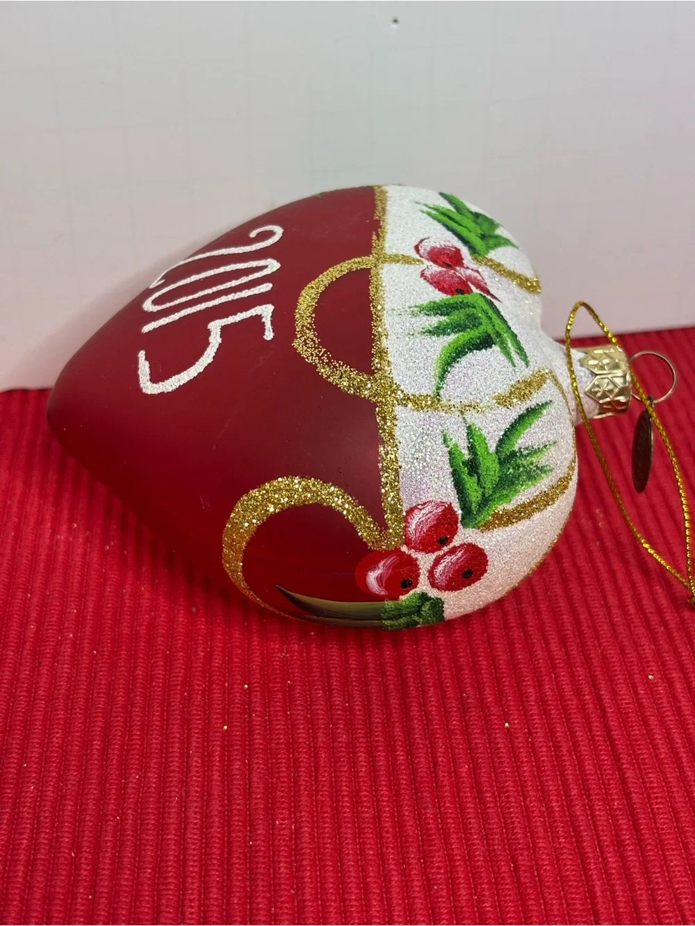Pier1 Heart-Shaped Red Merry Christmas Ornament. 2015